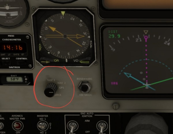 where is the Nav/Gps switch in Beach Craft 350 in x 11 - X-Plane Q&A