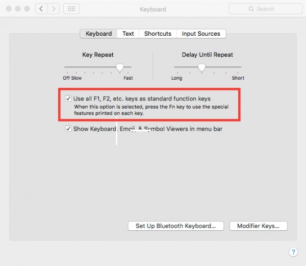 Function Key setup in Mac 10.11 for XP10 & 11